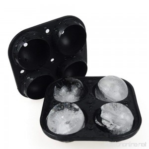 Ice Mold With A Cover 4 Holes Ice Hockey Black Silicone Ice Mold 4 Even Ice Hockey - B07G3V3LWY